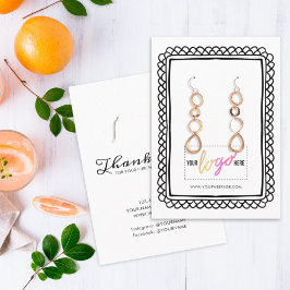 Din Logotyp Hand plockade Ram Earrings Visning 09 Visitkort