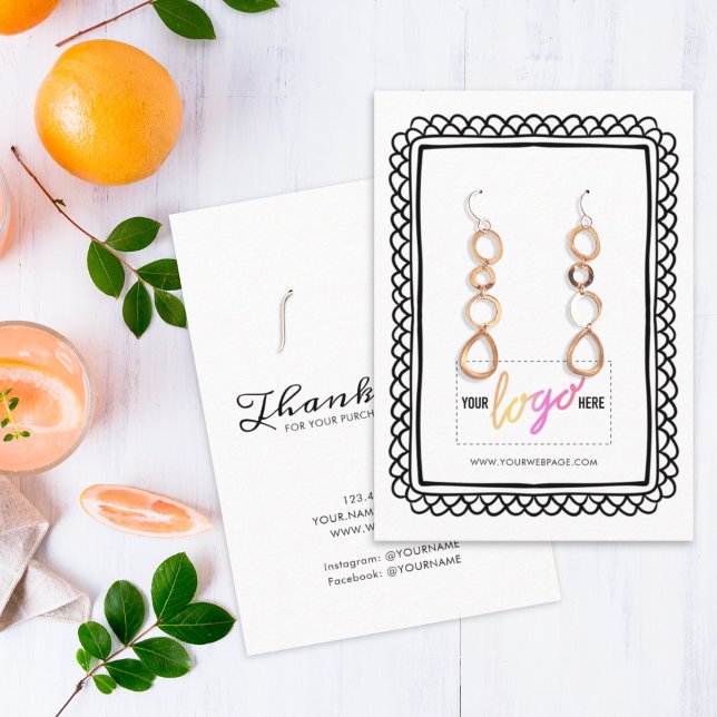 Din Logotyp Hand plockade Ram Earrings Visning 09 Visitkort (Skapare uppladdad)