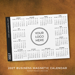 Din logotyp här 2027 vit magnetisk kalender