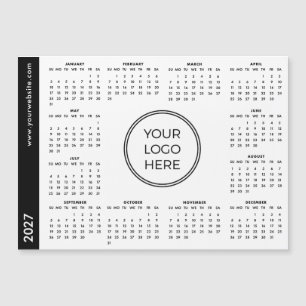 Din logotyp här 2027 vit magnetisk kalender