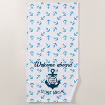 Din logotyp här ankar nautisk modern sommar