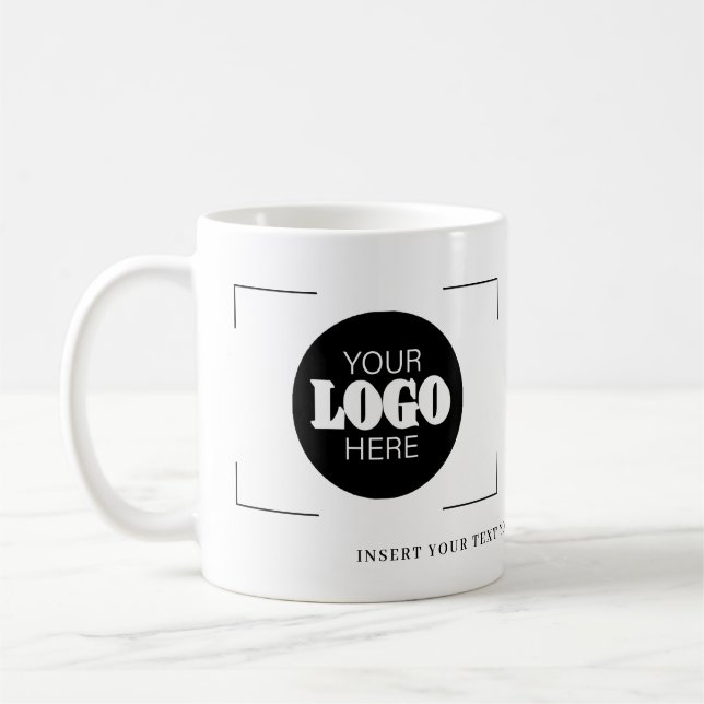Din logotyp här anpassad reklampromotionstext kaffemugg (Vänster)