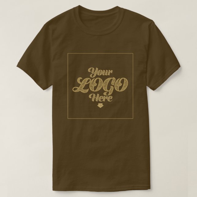 Din Logotyp här - Anpassningsbar Brown T-Shirt (Design framsida)