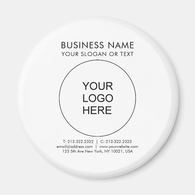Din Logotyp här Anpassningsbar Business Circle-mal Magnet (Framsidan)