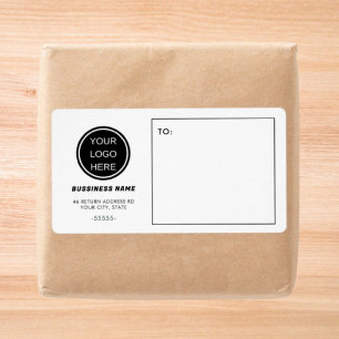 Din Logotyp här är Black White Business Shipping Fraktsedel