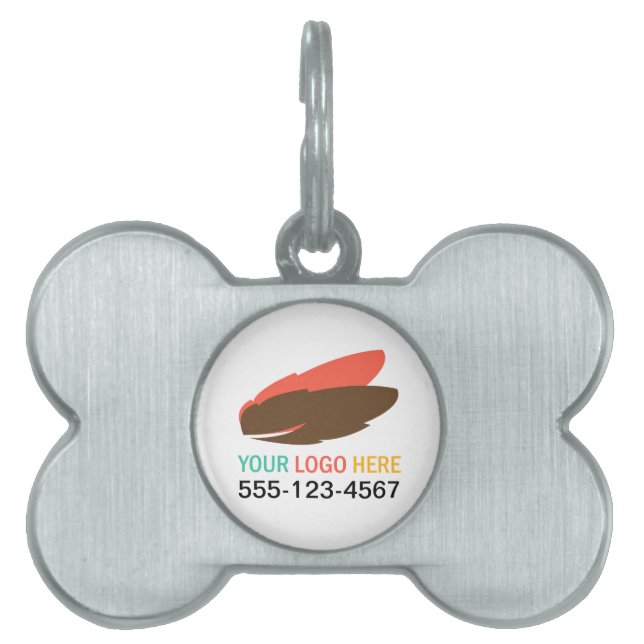 Din logotyp här är säljfrämjande marknadsföring fö namnbricka husdjur (Framsidan)