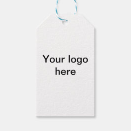 Din logotyp här är vit enkel, minimal presentetikett