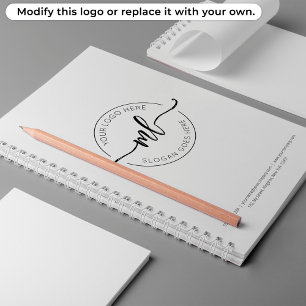 Din Logotyp här Business Monogram Initialer White Anteckningsbok