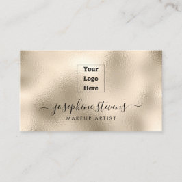 Din Logotyp här Champagne Foil Script Typography Visitkort