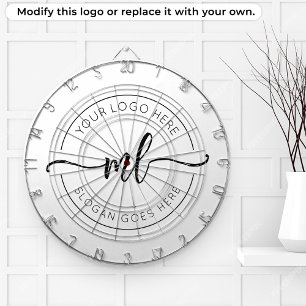 Din logotyp här Elegant monogram svart och vitt Darttavla