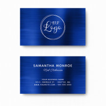 Din Logotyp här Faux Royal Navy Blue Ombre Foil