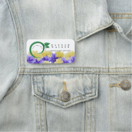 din logotyp här, grönt färg-ängblommor namnbricka