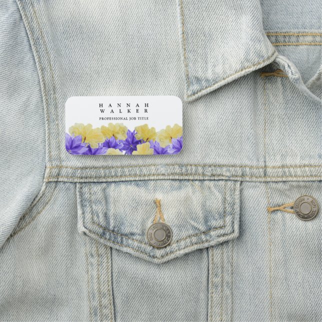 din logotyp här, grönt färg-ängblommor namnbricka (På plats)