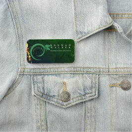 din logotyp här, grönt färg namnbricka