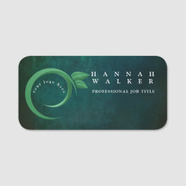 din logotyp här, grönt färg namnbricka