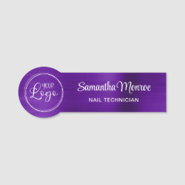 Din Logotyp här Indigo Lila Ombre Namnbricka