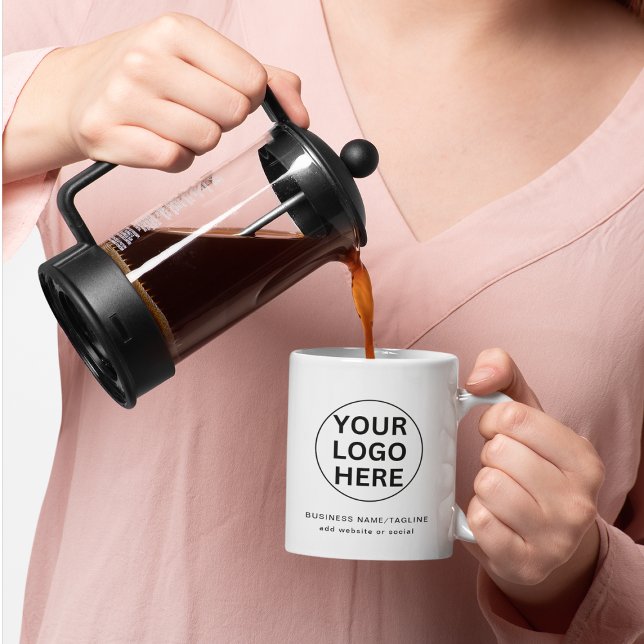 Din logotyp här l Reklampresent Svart & Vit  Kaffemugg (Skapare uppladdad)