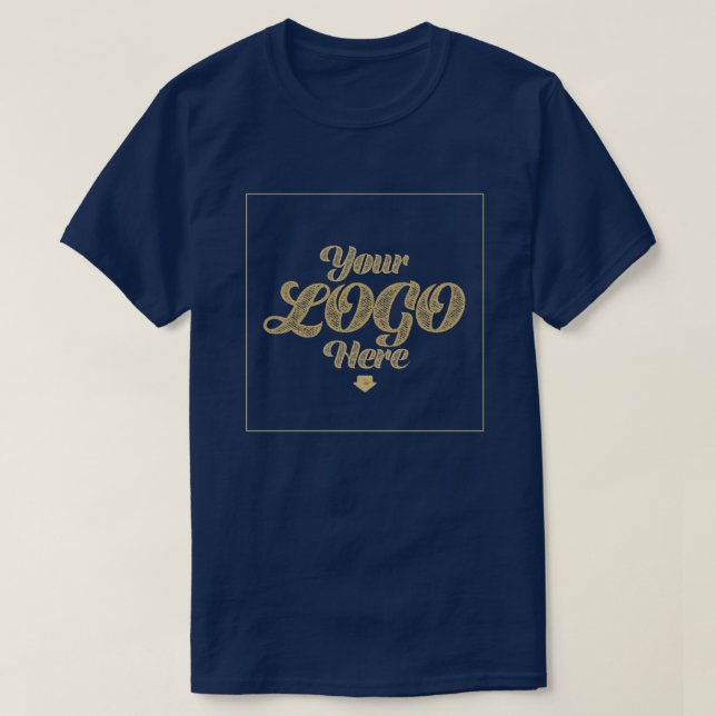 Din Logotyp här - Manar's Navy Blue T-Shirt (Design framsida)