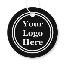 Din Logotyp här med svarta och vita cirklar