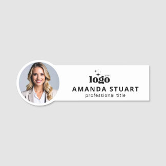 Din Logotyp här Photo Magnetic Business Badges Namnbricka