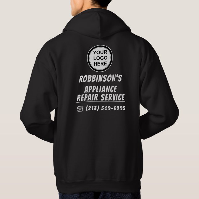 Din logotyp här Service Branded Promoted Item Hoodie (Baksida)