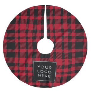 Din Logotyp här var jultomten Julgransmatta Borstad Polyester