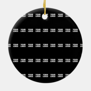 Din Logotyp Horisontell Rand Mönster Julgransprydnad Keramik