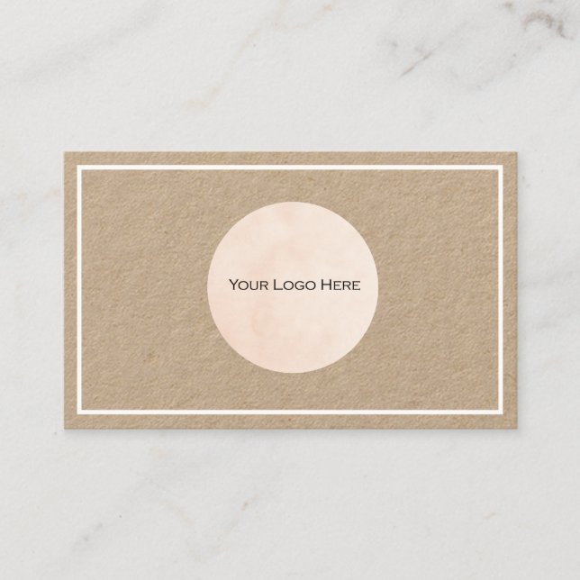 Din Logotyp Kraft White Gräns Anpassningsbar Visitkort (Framsida)