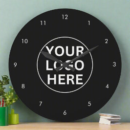 Din Logotyp l Business Professionell Black & White Stor Klocka