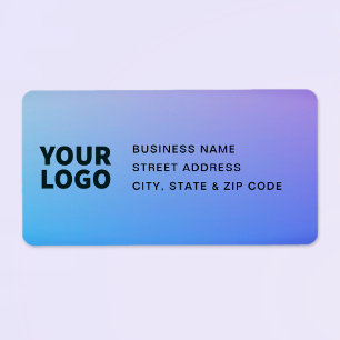 Din Logotyp Lila Blue Grönt Ombre Adressetikett