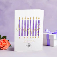 Din Logotyp Lila Candles Business Grattis på födel