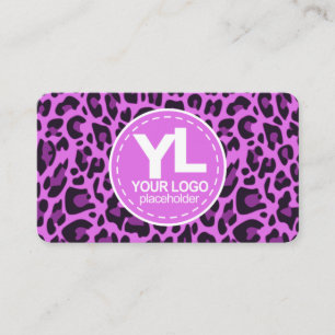 Din Logotyp Lila Leopard Skriv ut Rockabilly Möns Visitkort