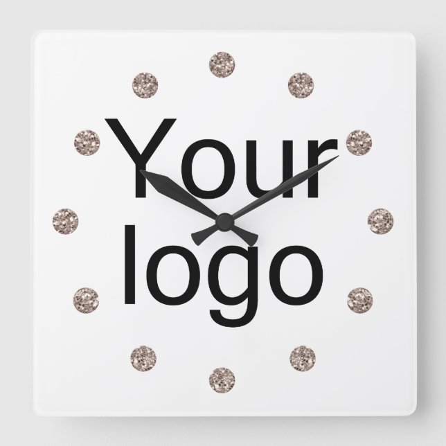 Din logotyp, logotyp, enkelt som är minimalist, fyrkantig klocka (Framsida)