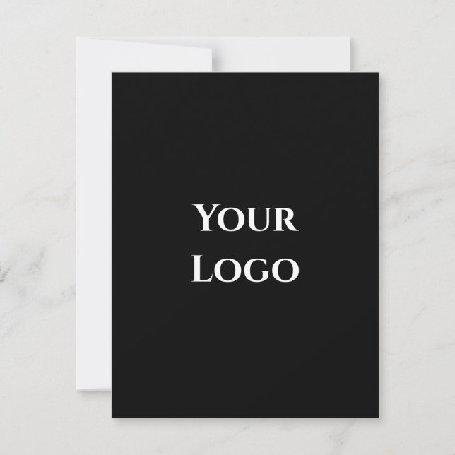 Din logotyp mall svart enkel design kort (Framsida)