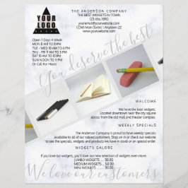 Din Logotyp Marble Asymmetriary 3 Photo Collage Reklamblad