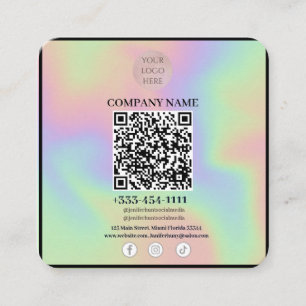 Din Logotyp med Affärskortet QR-kod Fyrkantigt Visitkort