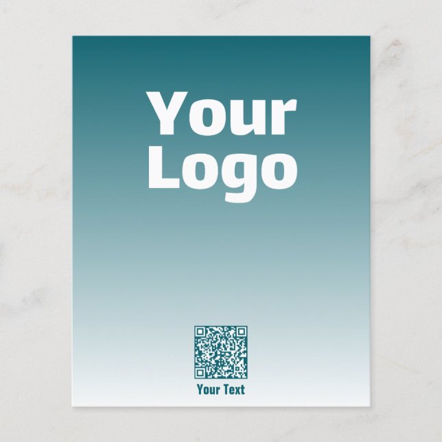 Din logotyp med redigerbar QR-kod & Gradient Ombre Flygblad (Framsidan)