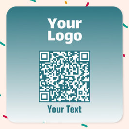 Din Logotyp med redigerbar QR-kod och övertoningsn Fyrkantigt Klistermärke
