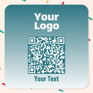 Din Logotyp med redigerbar QR-kod och övertoningsn Fyrkantigt Klistermärke