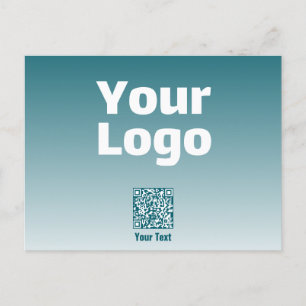 Din Logotyp med redigerbar QR-kod och övertoningsn Vykort