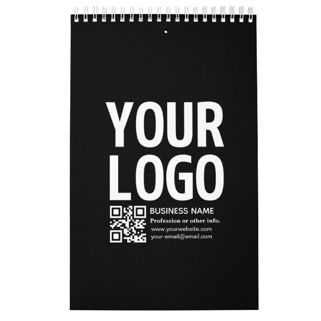 Din logotyp med redigerbar QR-kod och text Kalender (Omslag)
