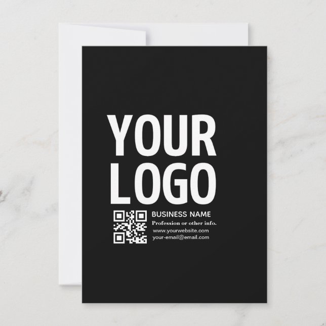 Din logotyp med redigerbar QR-kod och text Kort (Framsida)