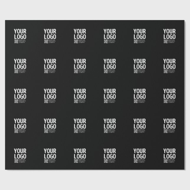 Din logotyp med redigerbar QR-kod och text  Presentpapper (Platt)