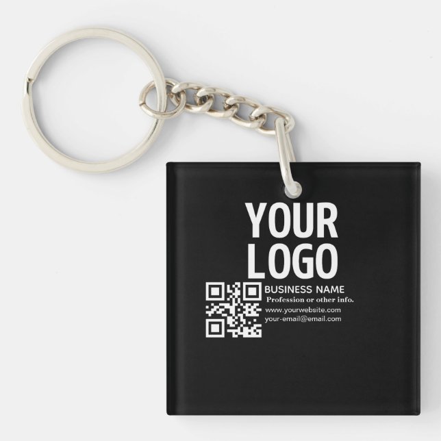 Din logotyp med redigerbar QR-kod & text (Framsidan)