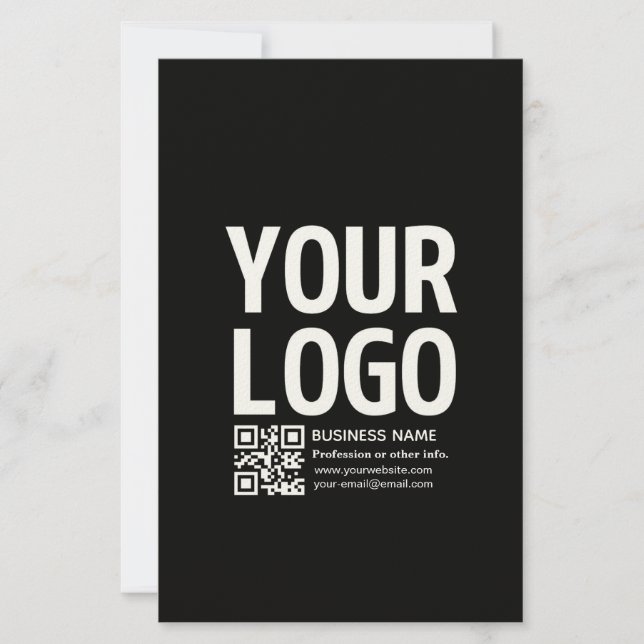 Din logotyp med redigerbar QR-kod & text Brevpapper (Framsida)