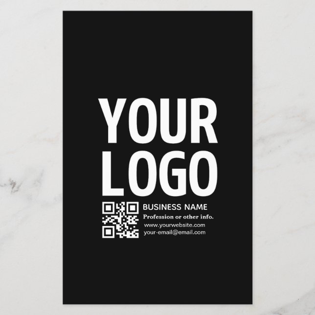 Din logotyp med redigerbar QR-kod & text Flygblad (Framsidan)