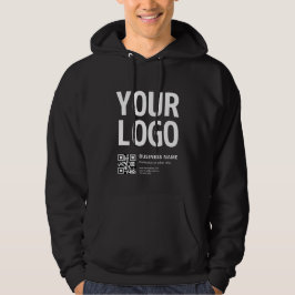 Din logotyp med redigerbar QR-kod & text Hoodie