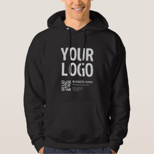 Din logotyp med redigerbar QR-kod & text Hoodie