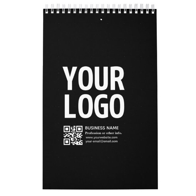 Din logotyp med redigerbar QR-kod & text Kalender (Omslag)