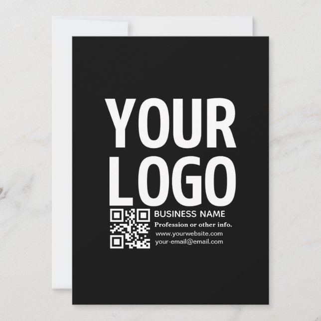 Din logotyp med redigerbar QR-kod & text Kort (Framsida)